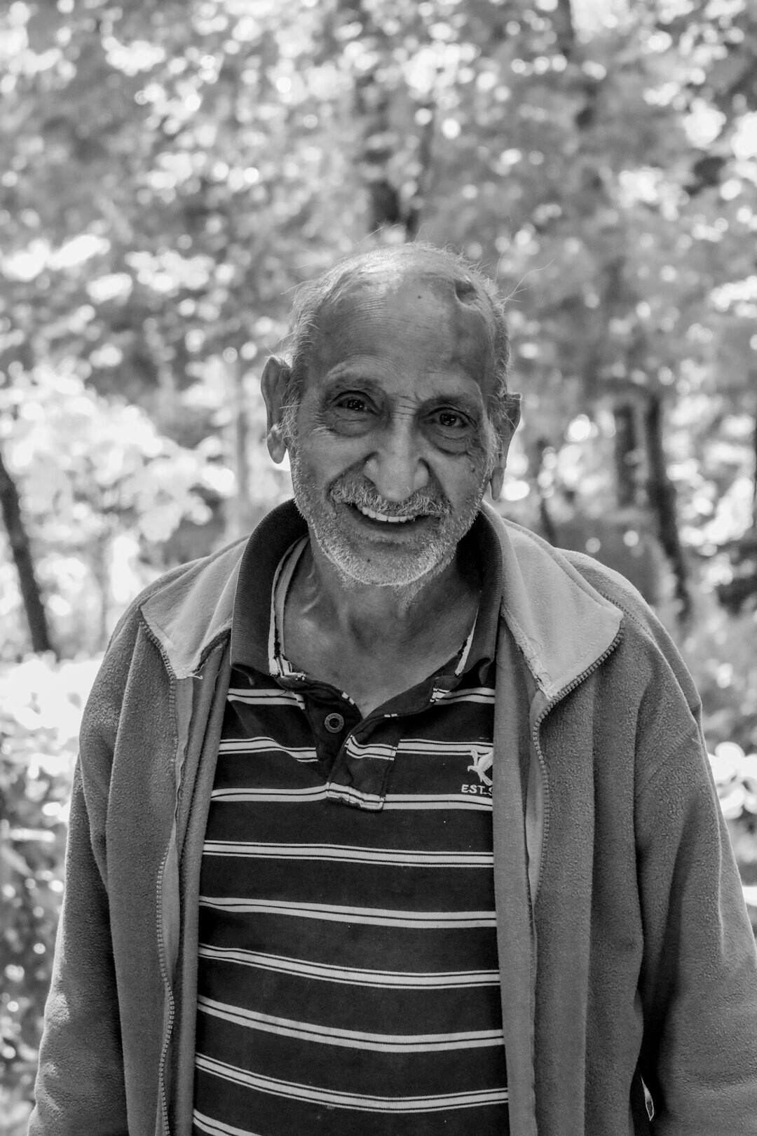 Smiling elderly Croatian man club member portrait