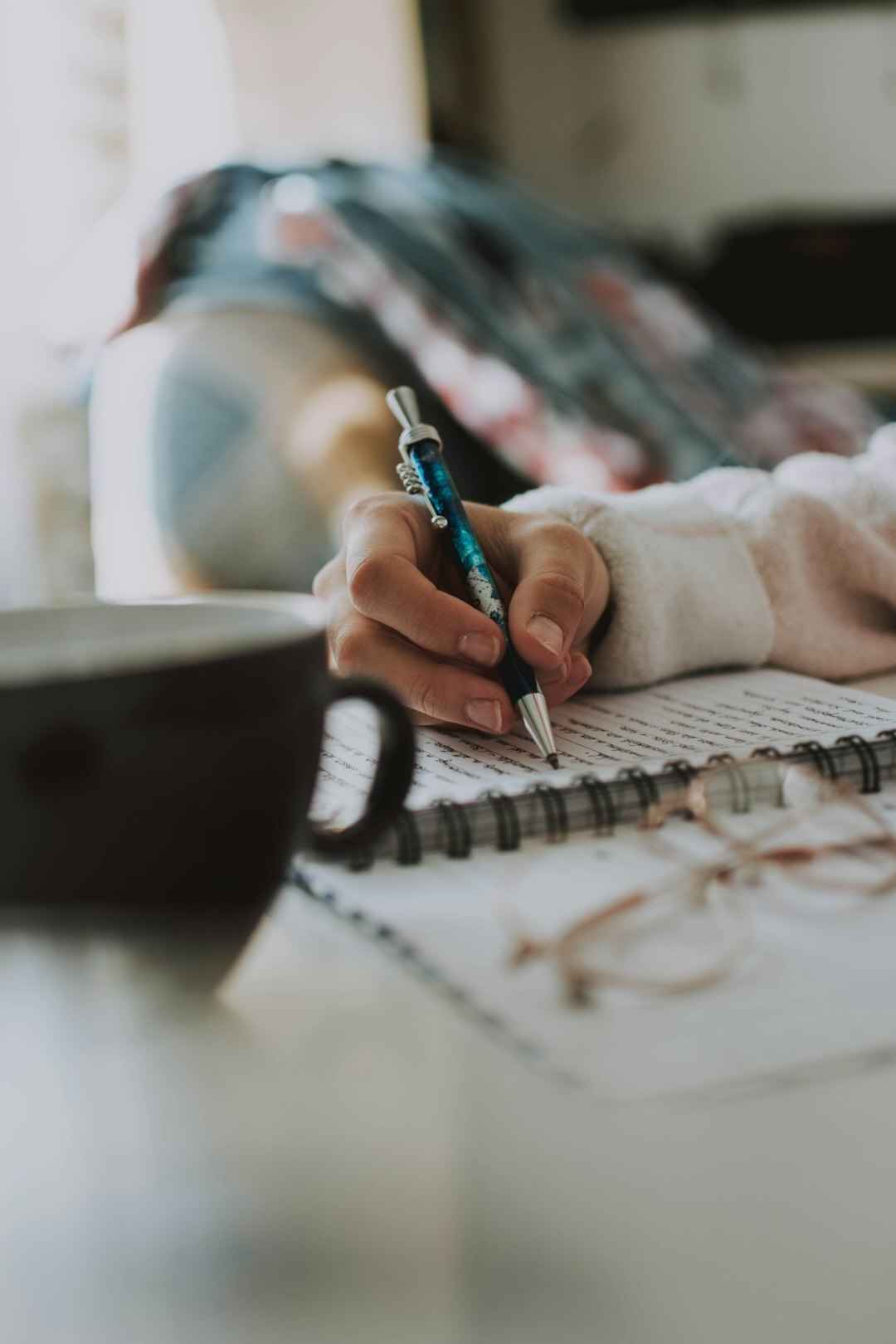author editing manuscript
